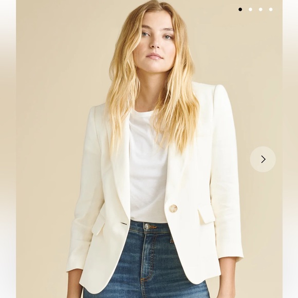 Veronica Beard Jackets & Blazers - • Veronica Beard • Women’s SCHOOLBOY LINEN DICKEY JACKET / Blazer White 4